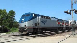 preview picture of video 'Eastbound Amtrak at Chillicothe, Iowa'