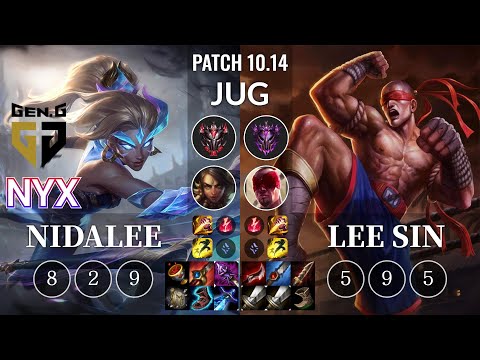 GEN Nyx Nidalee vs Lee Sin Jungle - KR Patch 10.14