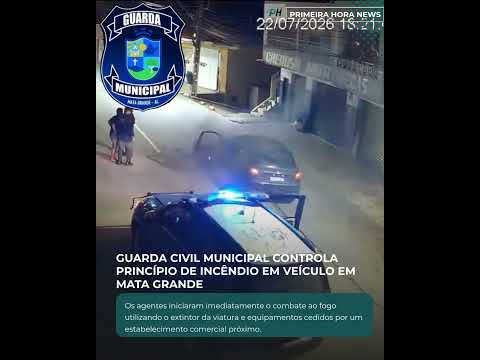 Uma equipe do GCM de Mata Grande controlou um princípio de incêndio em um veículo.