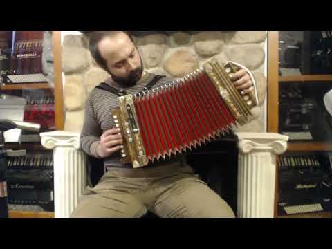 5972 - Walnut Acadian Cajun Diatonic Button Accordion Key of C LMMH 10 2 $2499