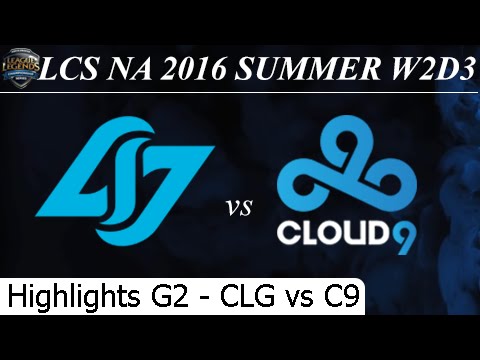 CLG vs C9 Game 2 Highlights - LCS NA Summer 2016 W2D3M10 Counter Logic Gaming vs Cloud 9
