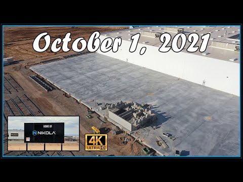 Nikola Semi Pilot Factory Construction Site October 1st, 2021 | Drone Footage of 8:00 AM
