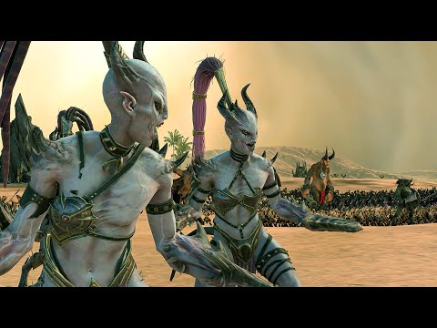 KHORNE and GREENSKINS vs BEASTMEN and SLAANESH - Warhammer TotalWar cinematic battle