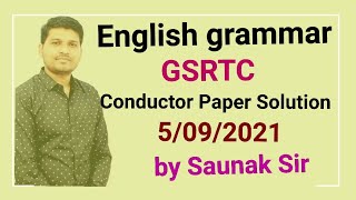 GSRTC Conductor Paper Solution 5-9-2021 | by Saunak Patel