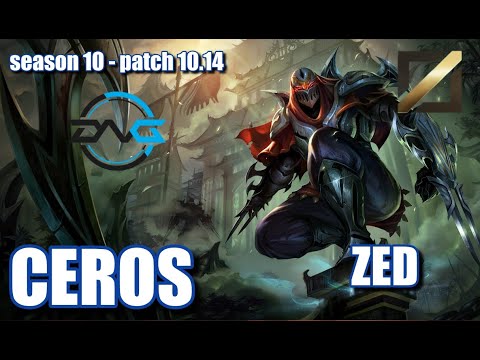 【韓国サーバー/D2】DFM CEROS ゼド(Zed) VS タリヤ(Taliyah) MID - Patch10.14 KR Ranked【LoL】