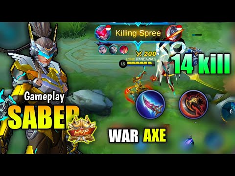 Saber hyper using build, war axe Insane, saber gameplay mobile legends 2021