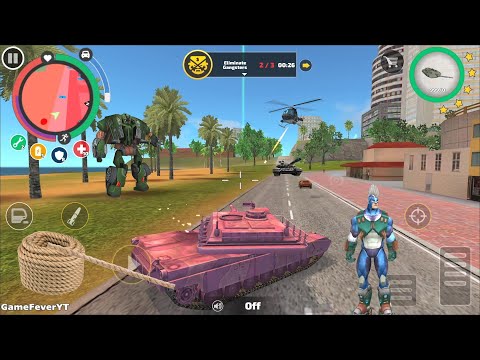 Rope Hero: Vice Town (Private Tank Destroyed Russian Armed) Helicopter on Sky - Android Gameplay HD