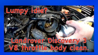 Landrover V8 Discovery 3 LR3 lumpy idle? Throttle body clean will solve it. Range rover AJA4.4 4.2.