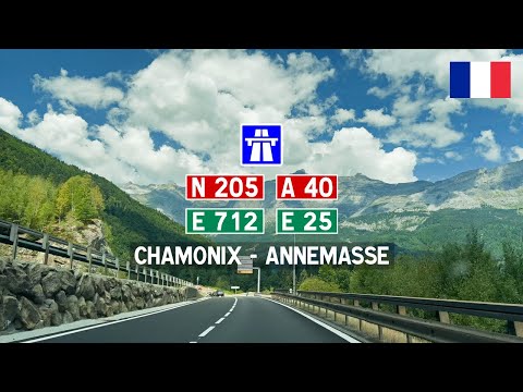 Driving in France: N205 & Autoroute A40 E25 from Chamonix Mont Blanc to Annemasse
