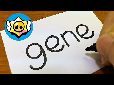Very Easy ! How to turn words GENE(Brawl Stars)into a Cartoon - How to draw doodle