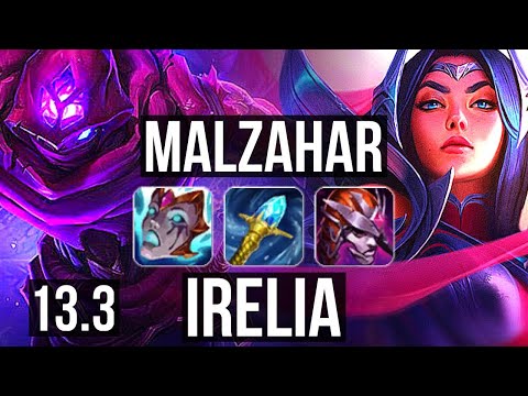 MALZAHAR vs IRELIA (MID) | 3.3M mastery, 8/2/8, 400+ games | KR Diamond | 13.3