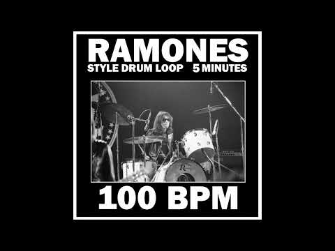 Ramones Punk Style Drum Beat Loop 100 BPM 5 Minutes Down Stokes 8th Notes