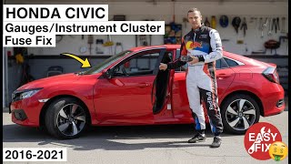 HONDA CIVIC Gauges/Instrument Cluster Fuse Location & Fix (Gauges Not Working 2016-2021)