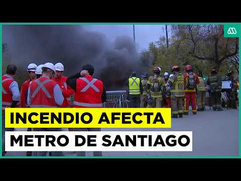 Gran incendio afecta Metro de Santiago: vagón fue consumido por el fuego