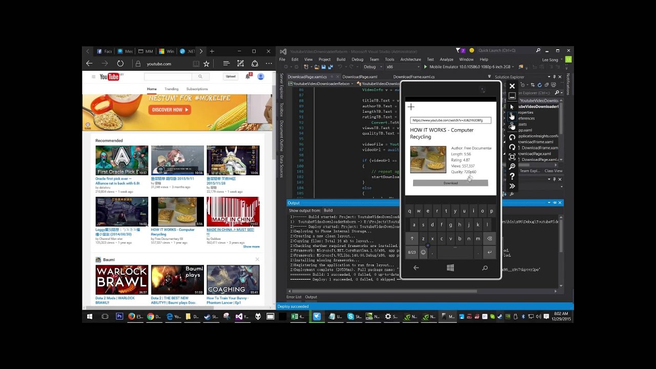 Simulating UWP Store apps in Visual Studio 2015 (Debug without debugger)