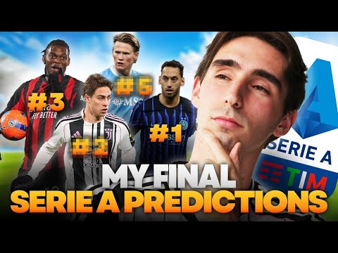 These are my FINAL Serie A Predictions...