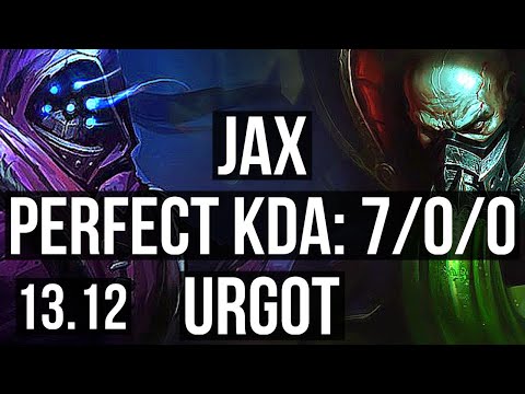 JAX vs URGOT (TOP) | 7/0/0, 65% winrate, Godlike | KR Master | 13.12