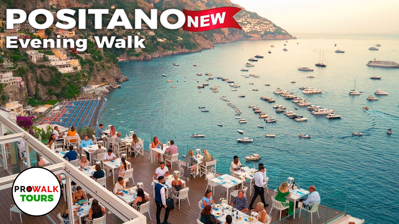 Positano, Italy Evening Walk - Amalfi Coast - 4K60fps with Captions - Prowalk Tours