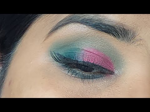 Green pink Cut crease eye makeup tutorial  #greenpinkcutcrease #eyemakeuptutorial 