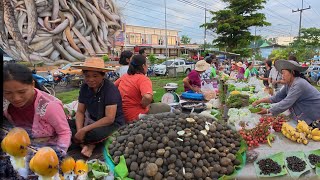 เลาะตลาด Ep #23 #อาหารป่า เห็ดระโงก เห็ดเผาะ ( เห็ดถอบ ) ตลาดนัดหัวนา อ.เขมราฐ อุบลราชธานี