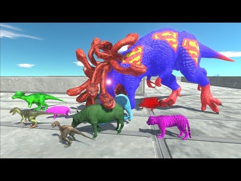 All Units Escape from SUPERMAN MEDUSA T-REX - Animal Revolt Battle Simulator