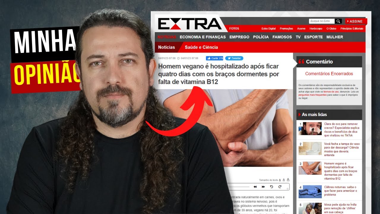 Minha opinião sobre o vegano que foi internado por falta de vitamina B12