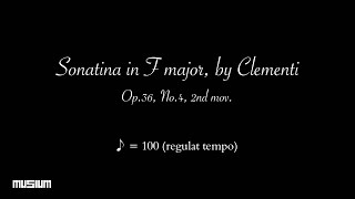 Sonatina, Op. 36, No. 4, 2nd movement by Clementi in Regular tempo