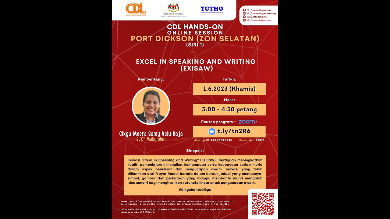 CDL Hands-On Online Session Negeri Sembilan (Siri 1) — Excel in Speaking and Writing (EXISAW)