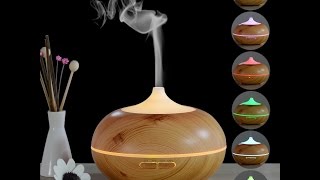 InnoGear® 300ml Aromatherapy Essential Oil Diffuser Wood Grain - REVIEW