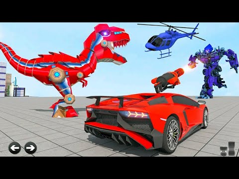 Dino Robot Car Transform Simulator e#1 - Police Robot Car Games - Android Gameplay