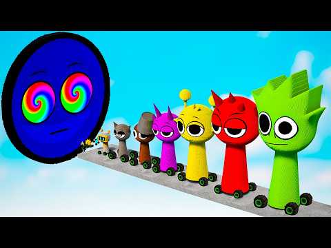 Big & Small Sprunki CARS vs JEVIN Portal with Rainbow EYES vs Sprunki Rooms | TEARDOWN