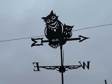 Флюгер на крышу Сова и совёнок, ветряк на дом - фото 1 - id-p1444800890