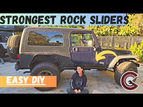 STRONGEST, Bullet-Proof ROCK Sliders Install on our JEEP LJ! Full Install, LJ Ep 3
