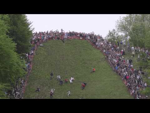 The Annual Cheese Rolling event on Coopers Hill, Gloucestershire
