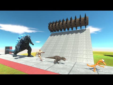 Who can survive Away From a Wooden obstacle spike trap? Can Godzilla Do It? - ARBS