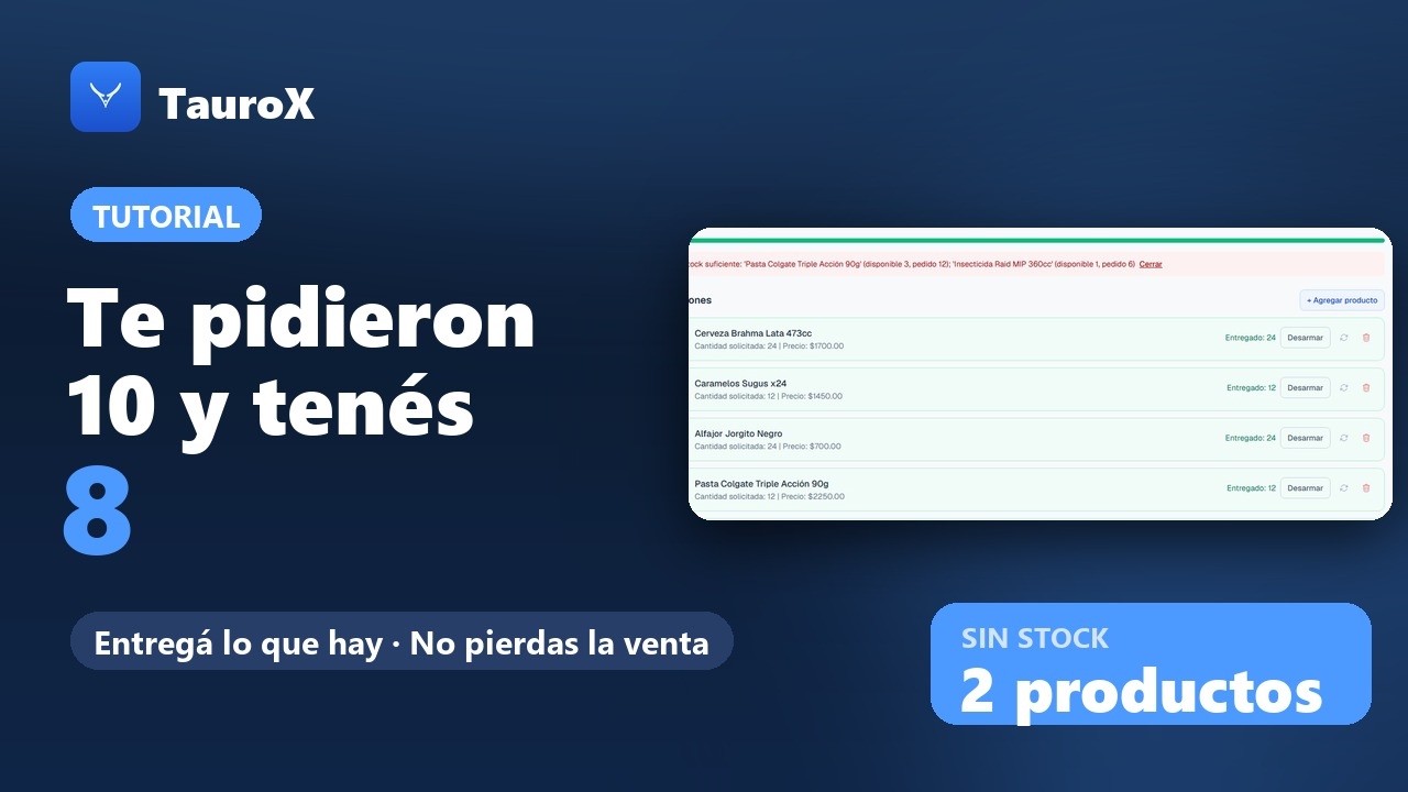 Pedidos: entregar lo que hay, devoluciones y una sola factura