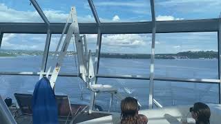 Arriving into Port Vila Noumea from the Ovation of the Seas solarium hot tubs