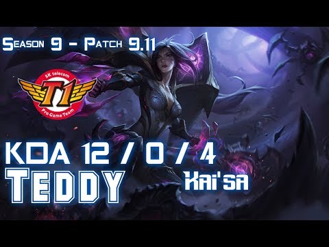 SKT T1 Teddy KAI'SA vs DRAVEN ADC - Patch 9.11 KR Ranked