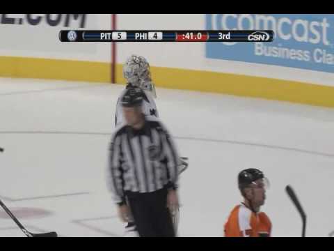 Jeff Carter scores again vs Penguins - 10-8-2009