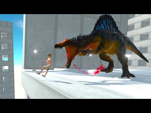 Spinosaurus on Destroyable Wobbly Buildings vs ALL UNITS - Animal Revolt Battle Simulator