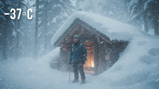 Surviving -37°C Alone in a Cozy Log Cabin | Ultimate Winter Bushcraft Shelter Build