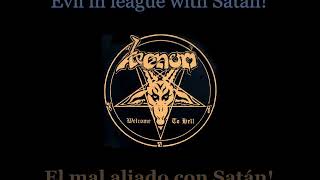 Venom - In League With Satan - Lyrics / Subtitulos en español (Nwobhm) Traducida