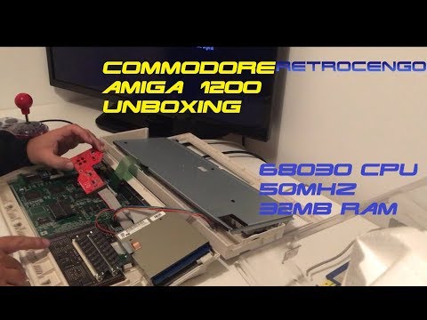 Commodore Amiga 1200 unboxing 68030 50MHz 32MB Ram CF card Indivision AGA MK2cr
