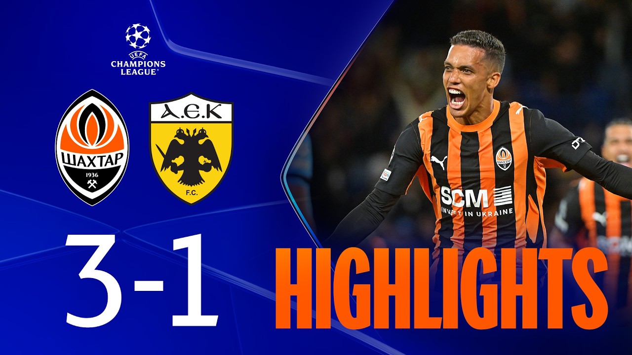FK Shakhtar Donetsk 3 - 1 PAE AEK highlights