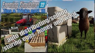 FS22 Tips and Tricks Mod #16 Auto distributing, selling,storing of pallets wool/eggs/honey (console)