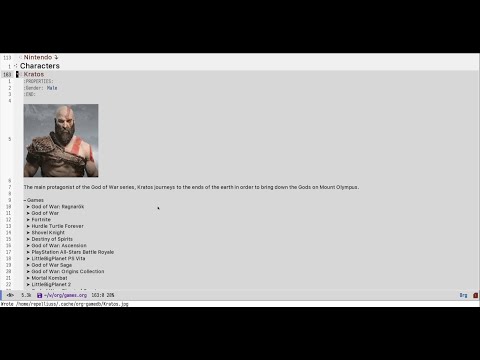 org-gamedb demo  - A game API client for Emacs org-mode