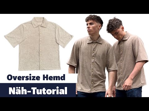 Oversize Hemd nähen | Nähanleitung für ein Kurzarm Hemd aus Frottee Cord