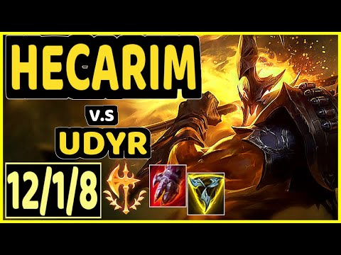 WARDEN (HECARIM) vs UDYR - 12/1/8 KDA JUNGLE GAMEPLAY - EUW Ranked GRANDMASTER