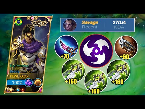 NEW META!! BRODY 3X BLADE OF DESPAIR ONESHOT BUILD😱 (27 KILLS) | BRODY BEST BUILD | MLBB