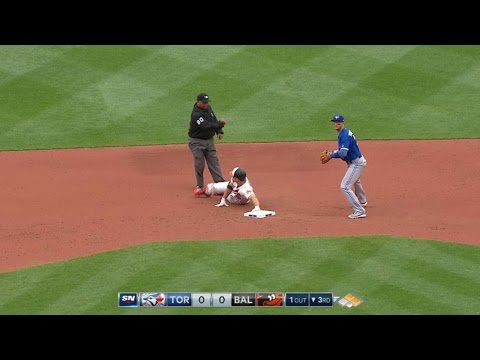 TOR@BAL: Bautista wirft Davis an der zweiten Base raus